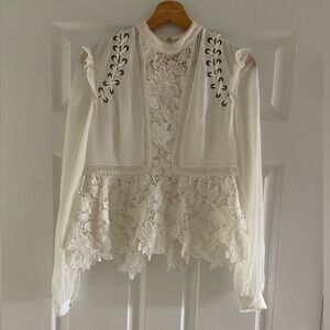 Self-Portrait Lace Blouse - Size 4
